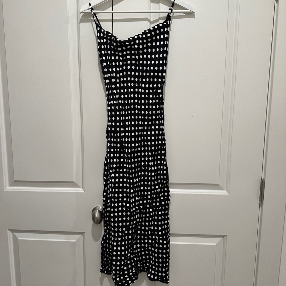Zara Black Polka Dot Camisole Slip Dress